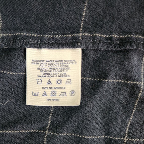 Lands End 100% Cotton‎ Flannel Blue Window Pane Men's Bathrobe 42-44 Lrg Leisure - Picture 8 of 9